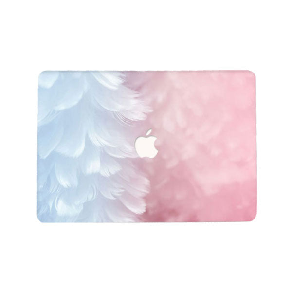 Ikase RS-776White With Apple Cut Out Logo - Macbook Case - Macbook Air Pro 13" 13.6" Inch + Free Keyboard Cover