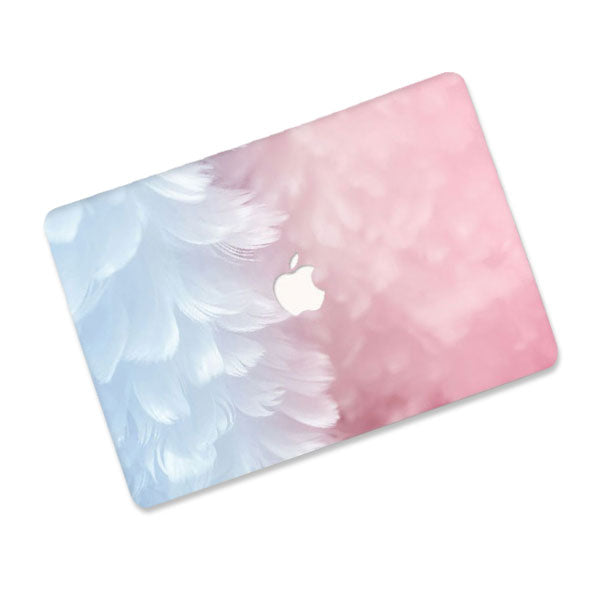 ikase RS-776White With Apple Cut Out Logo - Macbook Case - Macbook Air Pro 13" 13.6" inch + Free Keyboard Cover