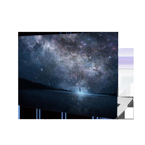 Ikase RS-784Black Without Apple Cut Out Logo - Macbook Case - Macbook Air 13.6" Inch + Free Keyboard Cover