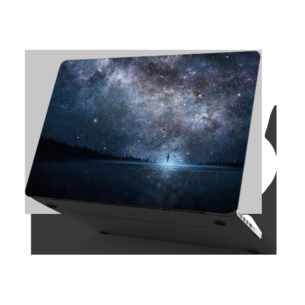 Ikase RS-784Black Without Apple Cut Out Logo - Macbook Case - Macbook Air 13.6" Inch + Free Keyboard Cover