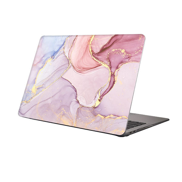 Ikase RS-910White Without Apple Cut Out Logo - Macbook Case - Macbook Air Pro M1 M2 Pro Max 13" 13.6" 14" 16" Inch + Free Keyboard Cover