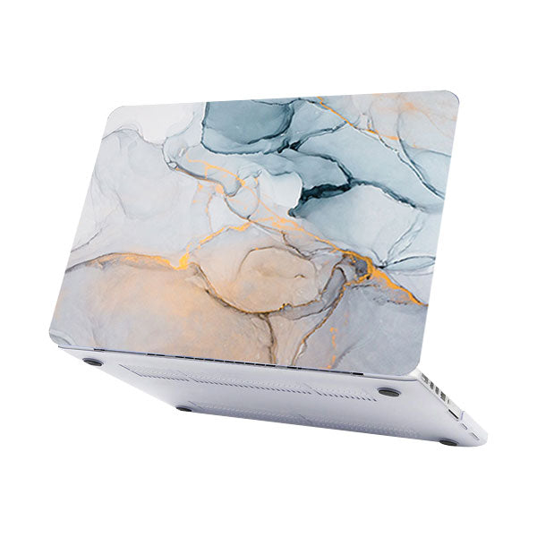 Ikase RS-912WHITE Without Apple Cut Out Logo - Macbook Case - Macbook Air Pro 13" 13.6" Inch + Free Keyboard Cover