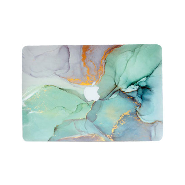 Ikase RS-913White With Apple Cut Out Logo - Macbook Case - Macbook Air Pro 13" 13.6" Inch + Free Keyboard Cover