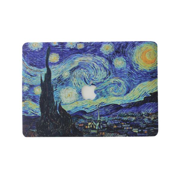Ikase Starry Night With Apple Cut Out Logo - Macbook Case - Macbook Air Pro 13" Inch + Free Keyboard Cover