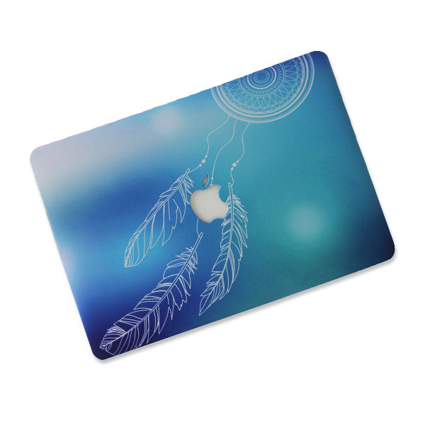ikase White Dreamcatcher With Apple Cut Out Logo - Macbook Case - Macbook Air Pro 13" inch + Free Keyboard Cover