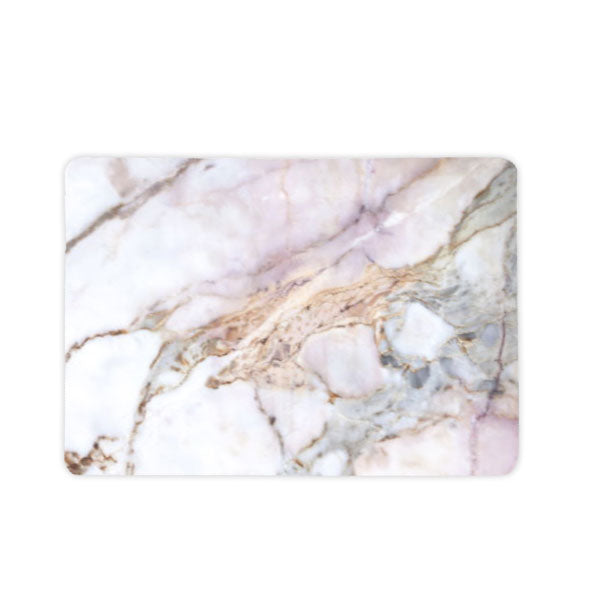 Ikase WhiteMarble-018 Without Apple Cut Out Logo - Macbook Case - Macbook Air Pro M1 M2 Pro Max 13" 14" 16" Inch + Free Keyboard Cover