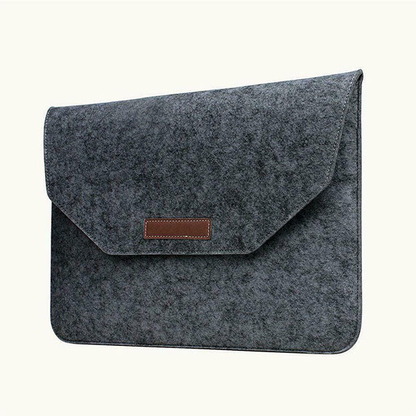 Ikase Wool Felt Black - Macbook Sleeve - Macbook Air Pro Retina M1 M2 13" 13.6" Inch