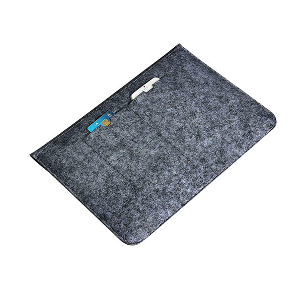 Ikase Wool Felt Black - Macbook Sleeve - Macbook Air Pro Retina M1 M2 13" 13.6" Inch