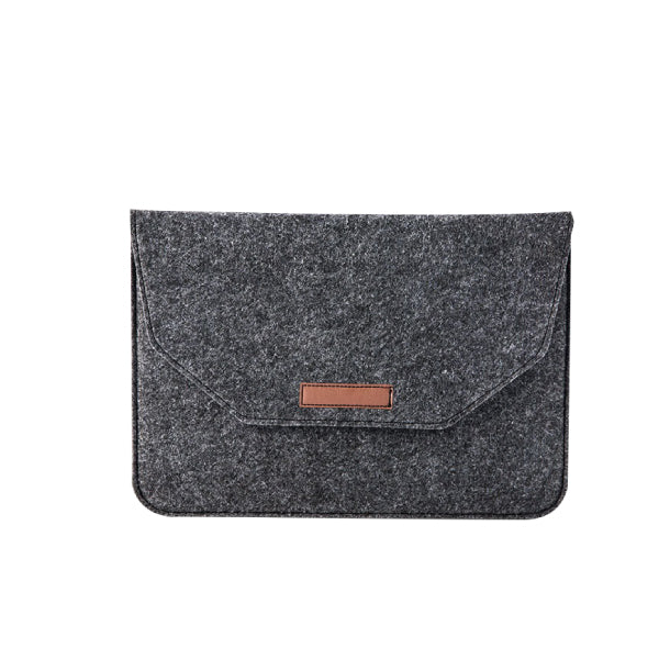 ikase Wool Felt Black - Macbook Sleeve - Macbook Air Pro Retina M1 M2 13" 13.6" inch