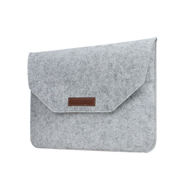 Ikase Wool Felt Grey - Macbook Sleeve - Macbook Air Pro Retina M1 M2 13" 13.6" Inch