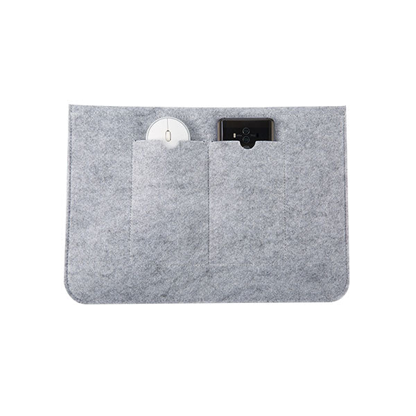 Ikase Wool Felt Grey - Macbook Sleeve - Macbook Air Pro Retina M1 M2 13" 13.6" Inch