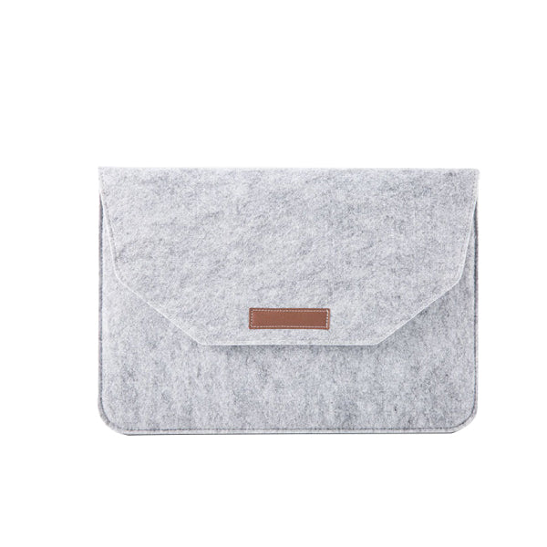 ikase Wool Felt Grey - Macbook Sleeve - Macbook Air Pro Retina M1 M2 13" 13.6" inch