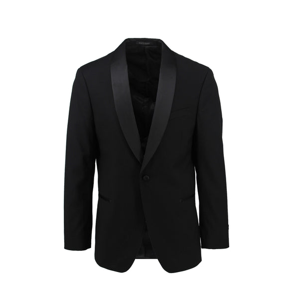ike behar Black Shawl Collar Stretch Evening Jacket