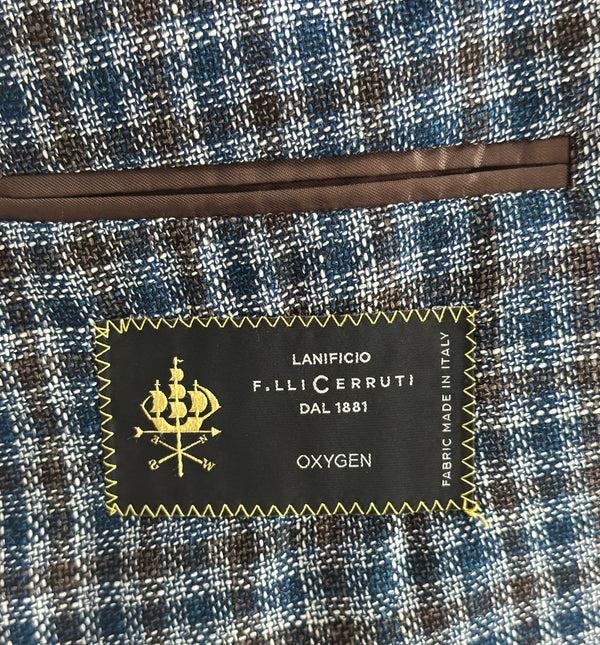 Ike Behar Brown And Forest Green Buffalo Check Sport Coat