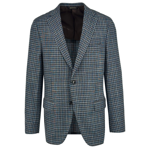 ike behar Brown and Forest Green Buffalo Check Sport Coat