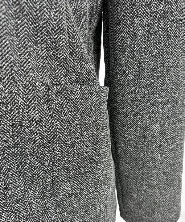 Ike Behar Charcoal Jacquard Stretch Knit Herringbone Sport Coat