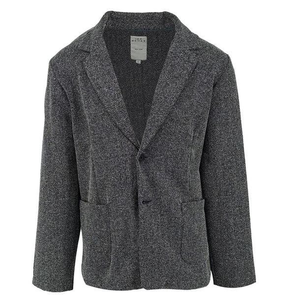 ike behar Charcoal Jacquard Stretch Knit Herringbone Sport Coat