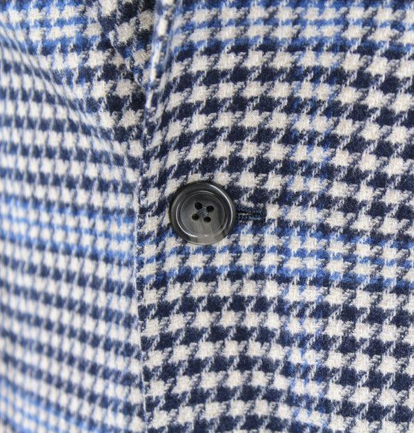 Ike Behar Dark Navy & White Houndstooth Cashmere Sport Coat