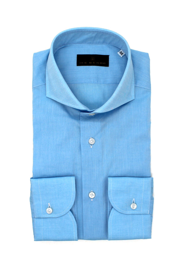 ike behar Aqua Chambray Sport Shirt