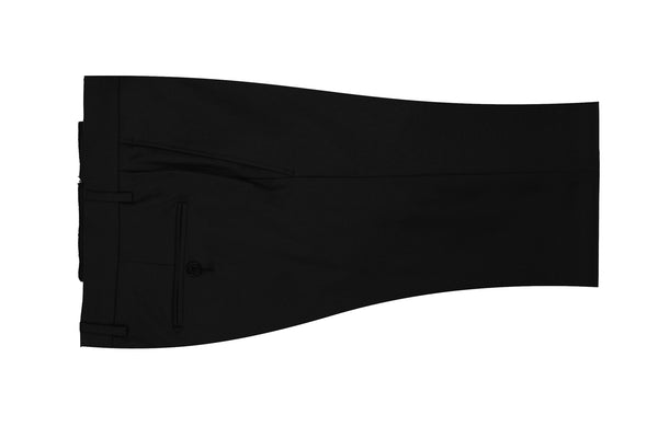 ike behar Black Classic Flat Front Dress Pant