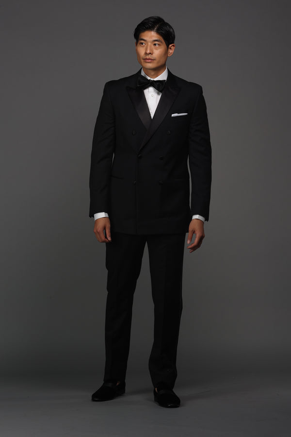 ike behar Black Double Breasted Tuxedo