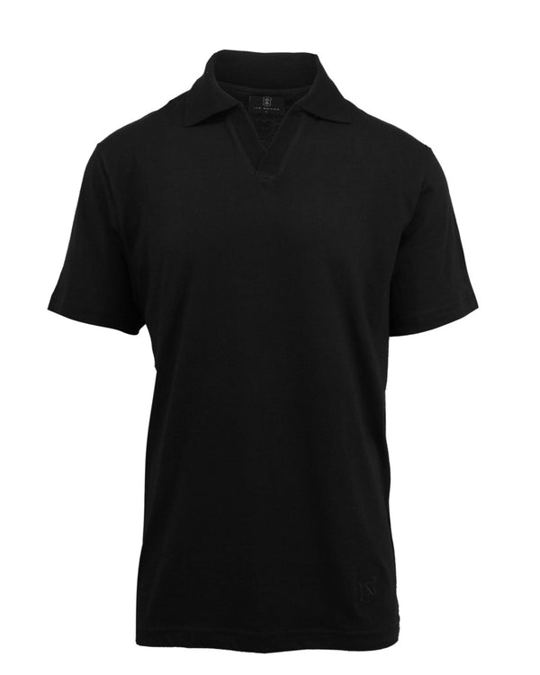 ike behar Black Pima Johnny Collar Polo