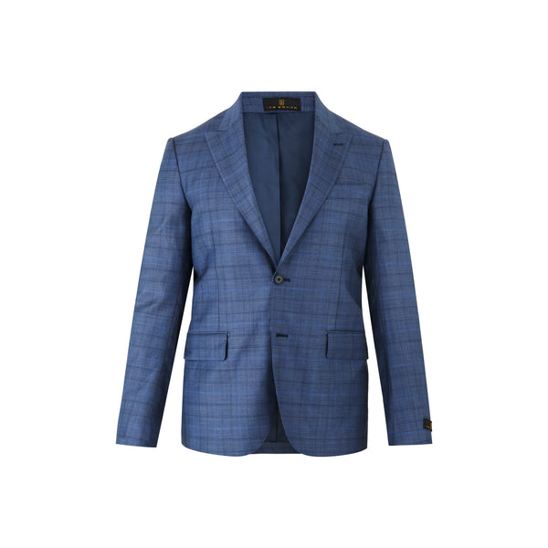 Ike Behar Blue Glen Plaid Check Suit