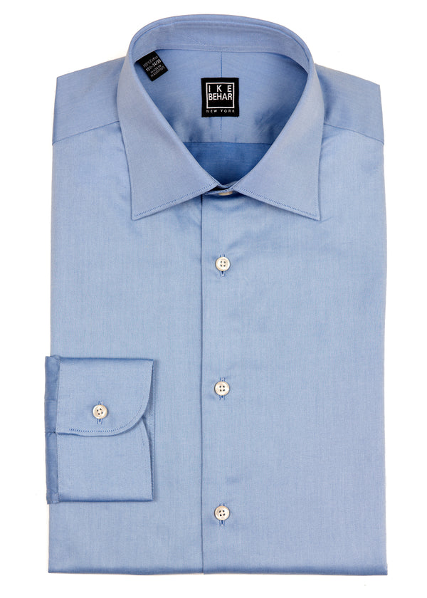 ike behar Blue Italian Twill Dress Shirt