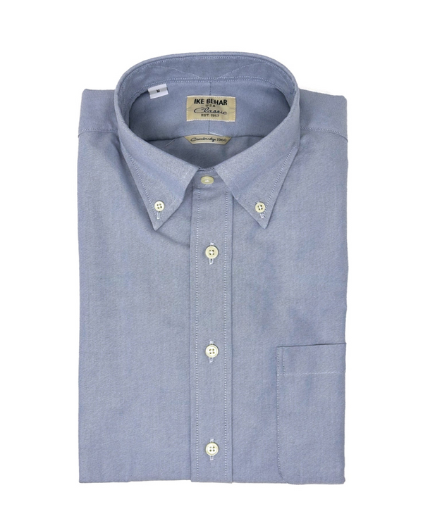 ike behar Blue Oxford Button-Down Shirt