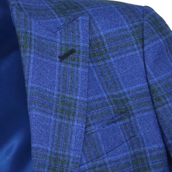 Ike Behar Blue With Green Check Sport Coat