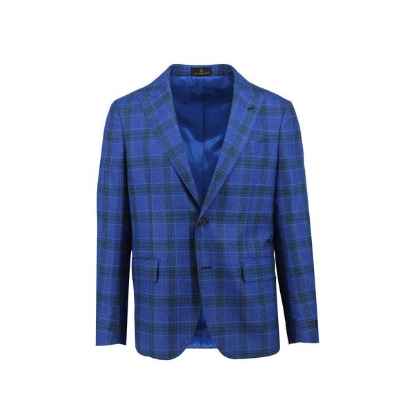 Ike Behar Blue With Green Check Sport Coat