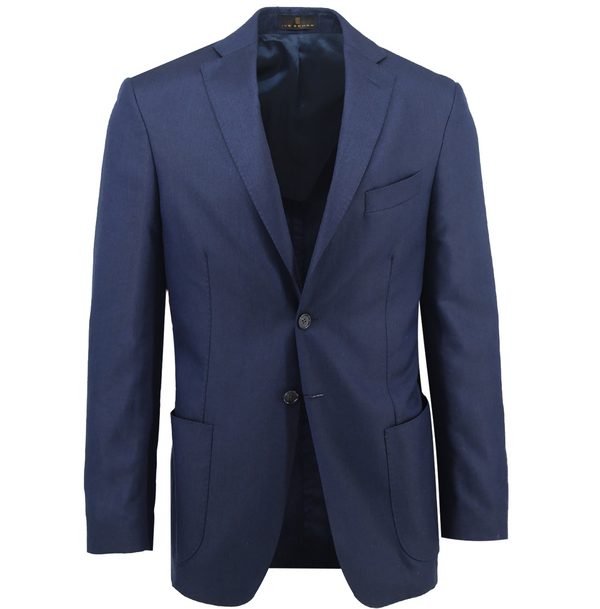 ike behar Cashmere Navy Herringbone Sport Coat