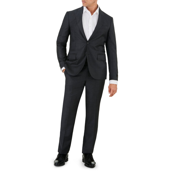 ike behar Charcoal Textured Suit