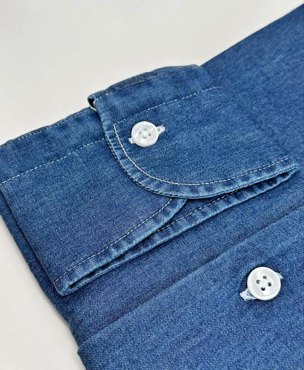 Ike Behar Dark Wash Denim Shirt