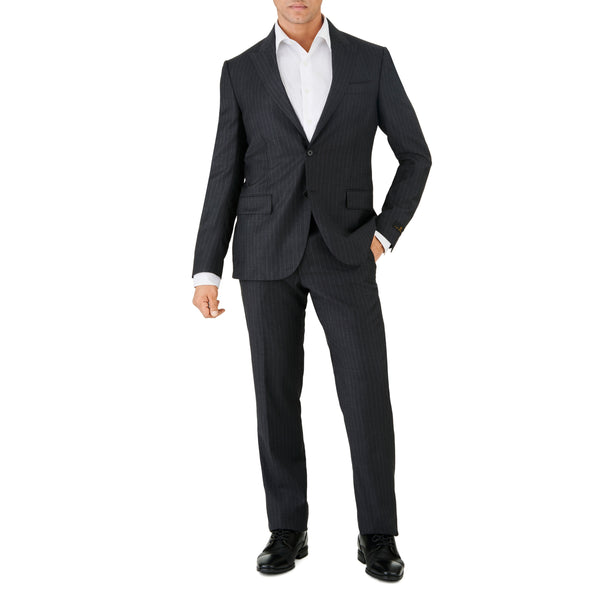 ike behar Deep Charcoal Pin Stripe Suit