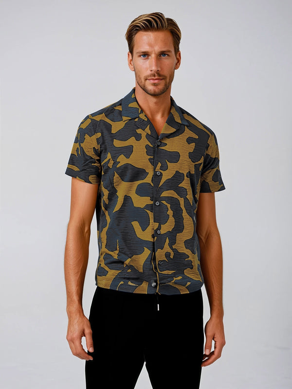 Ike Behar Desert Storm Print Tech Camp Shirt