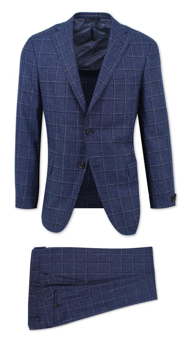 ike behar Dream Tweed Navy Windowpane Suit
