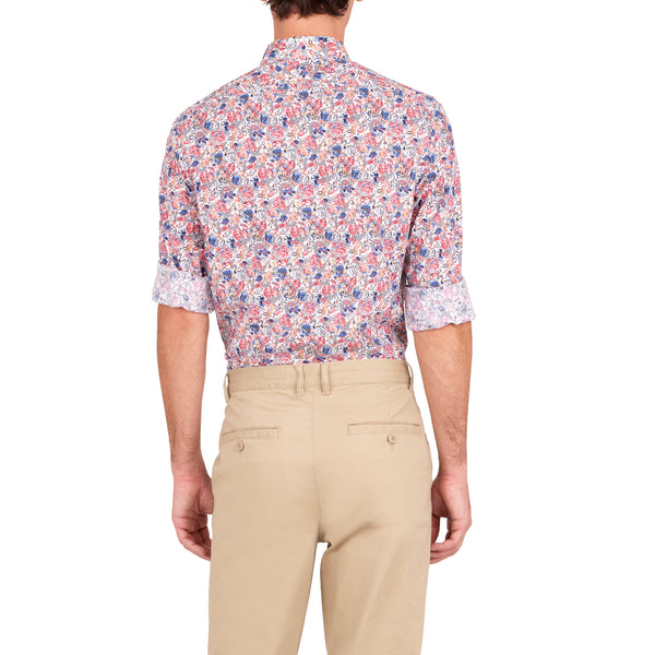 Ike Behar Floral Print Sport Shirt