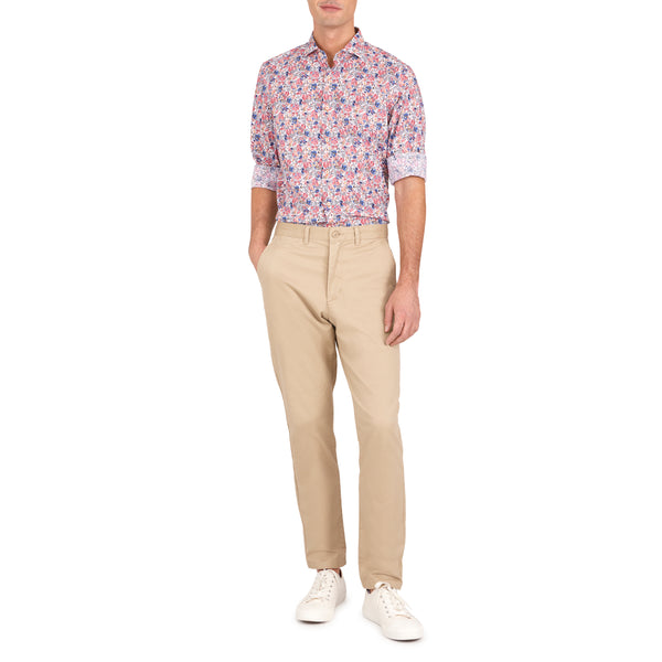 Ike Behar Floral Print Sport Shirt