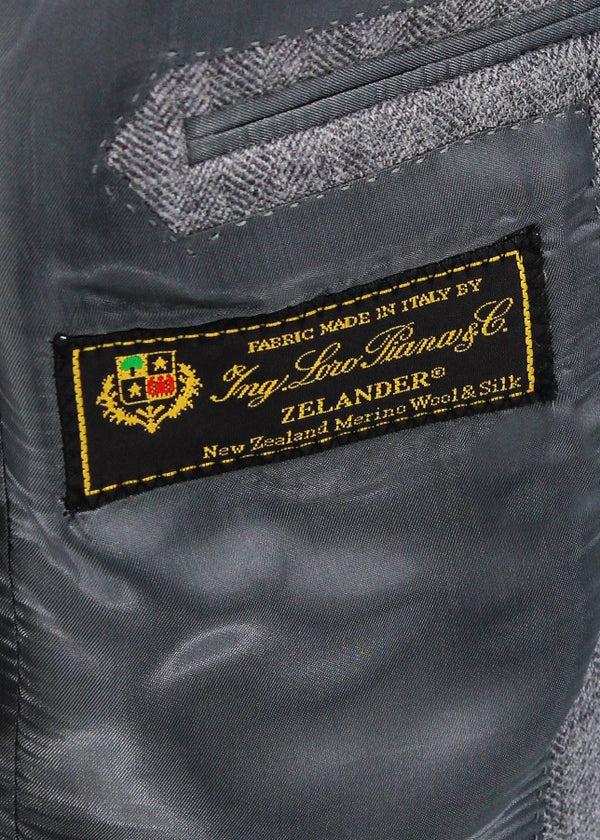 Ike Behar Grey Herringbone Sport Coat