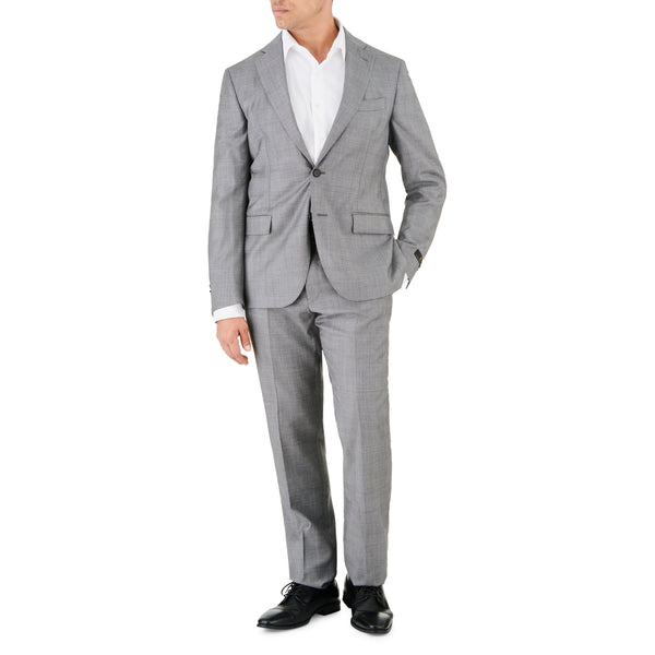 ike behar Grey Textured Suit
