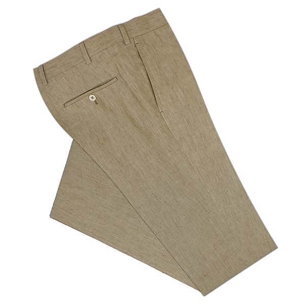 ike behar Khaki Linen Dress Pants