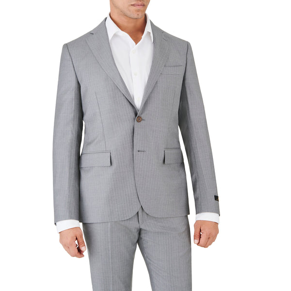 Ike Behar Light Grey Pin Stripe Suit