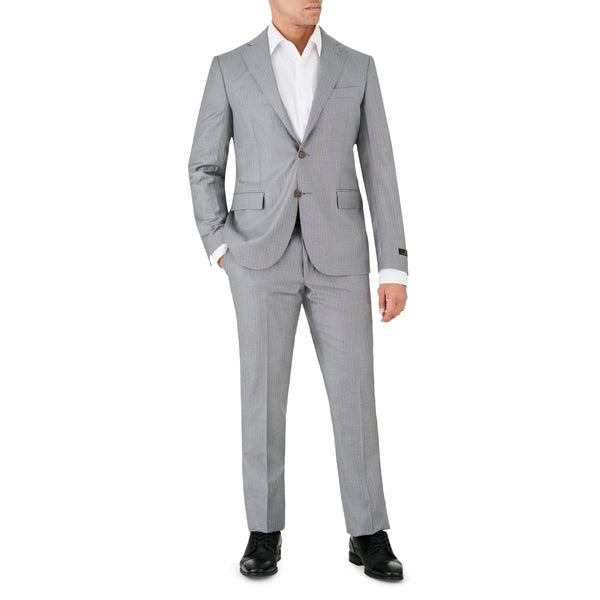 ike behar Light Grey Pin Stripe Suit
