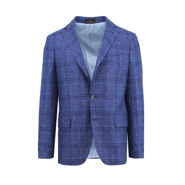 Ike Behar Light Navy Check Cashmere Sport Coat