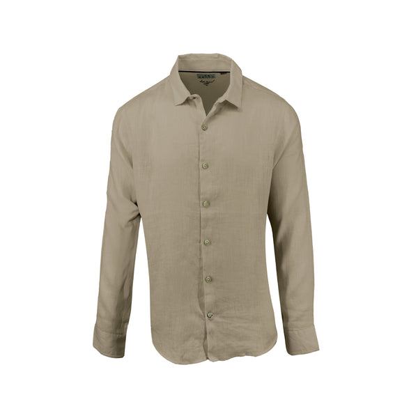 Ike Behar Mushroom Pure Linen Shirt