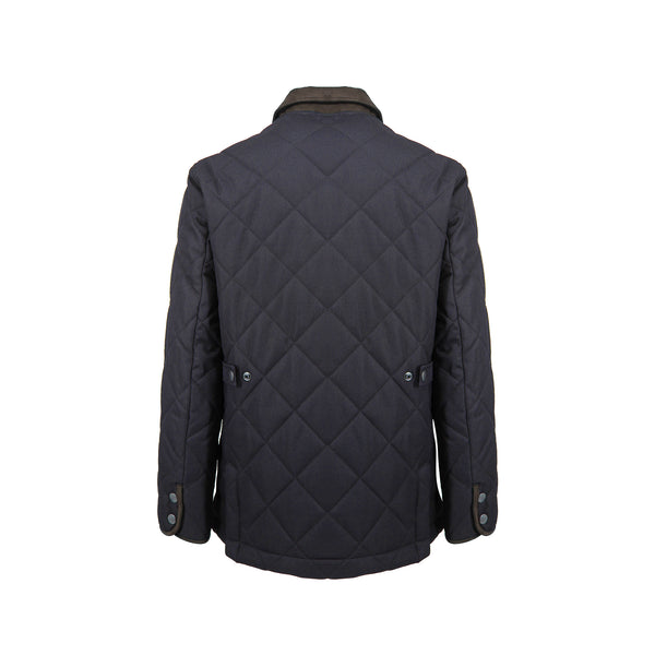 Ike Behar Navy Enfield Quilted Jacket