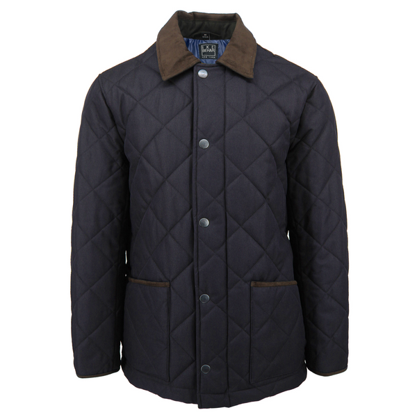 ike behar Navy Enfield Quilted Jacket
