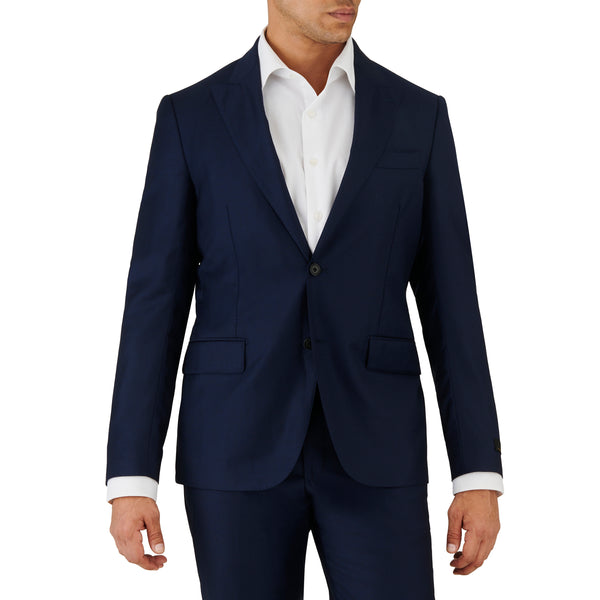 Ike Behar Navy Graph Check Suit