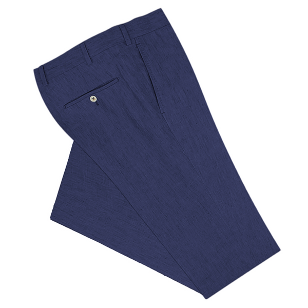 ike behar Navy Linen Dress Pants
